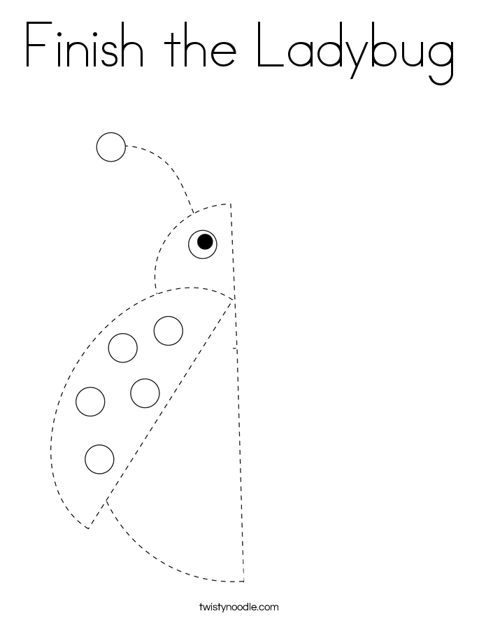 Download Finish the Ladybug Coloring Page - Twisty Noodle