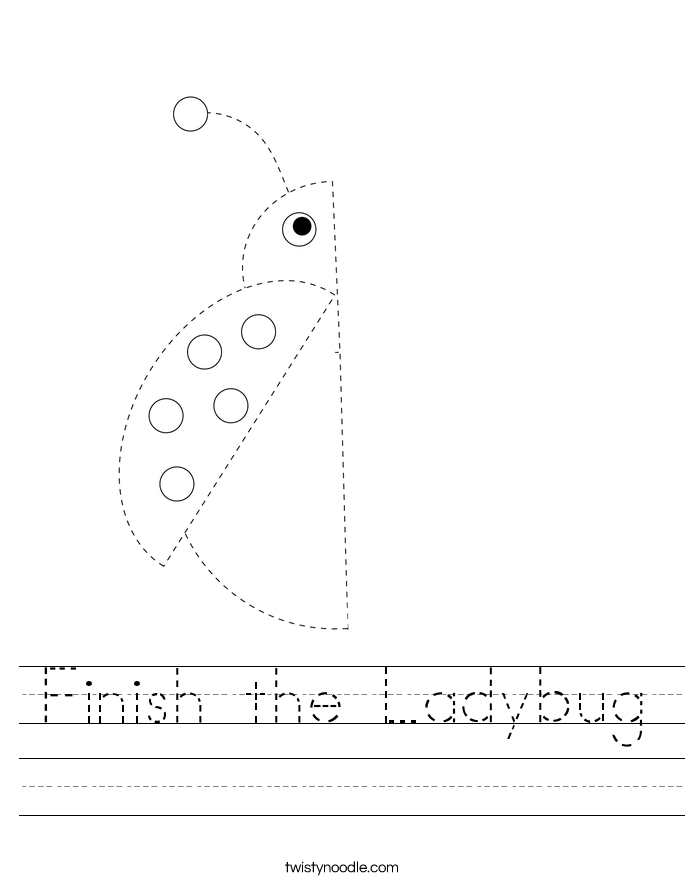 Finish the Ladybug Worksheet