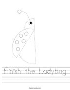 Finish the Ladybug Handwriting Sheet