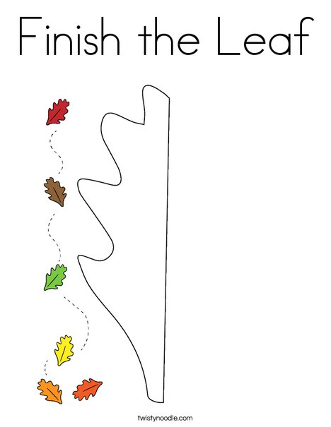 Finish the Leaf Coloring Page