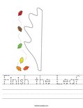 Finish the Leaf Worksheet