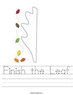 Finish the Leaf Handwriting Sheet