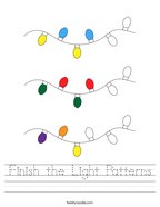 Finish the Light Patterns Handwriting Sheet