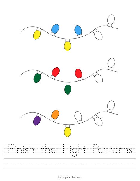 Finish the Light Patterns Worksheet