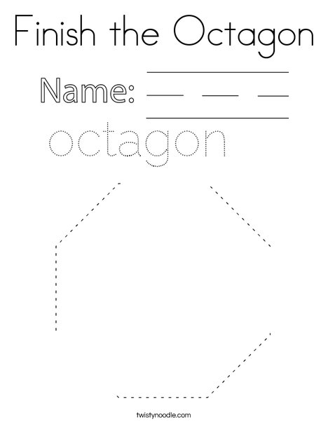 Finish the Octagon Coloring Page