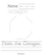 Finish the Octagon Handwriting Sheet