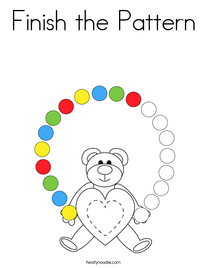 Finish the Pattern Coloring Page - Twisty Noodle