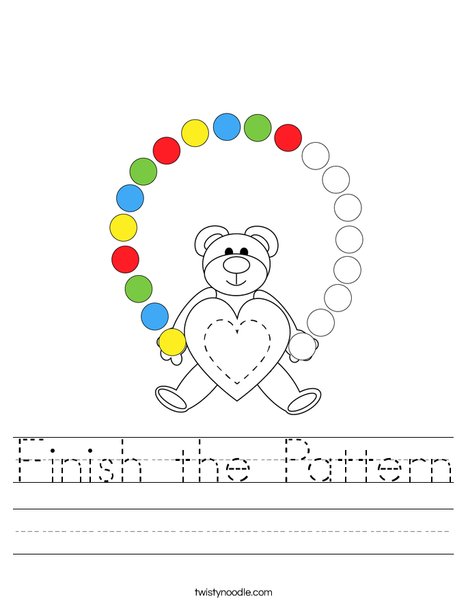 Finish the Pattern Worksheet - Twisty Noodle finish-the-pattern-worksheet-twisty-noodle