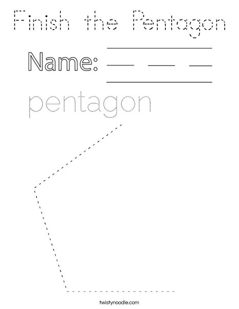 Finish the Pentagon Coloring Page