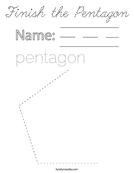 Finish the Pentagon Coloring Page