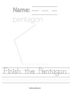 Finish the Pentagon Handwriting Sheet