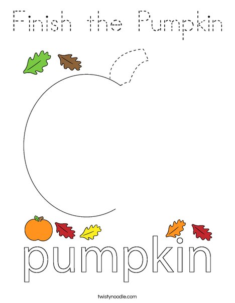 Finish the Pumpkin Coloring Page