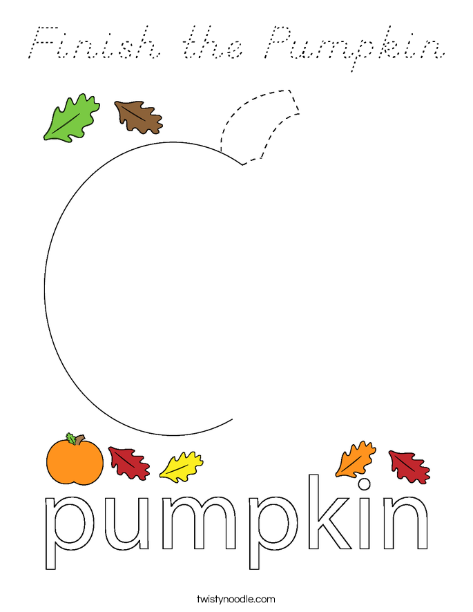 Finish the Pumpkin Coloring Page