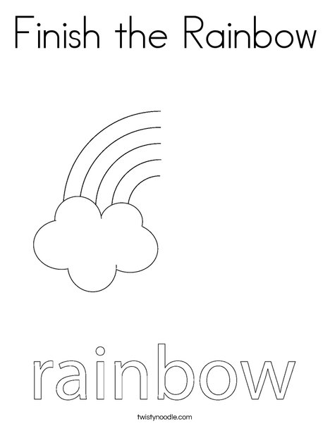 Finish the Rainbow Coloring Page