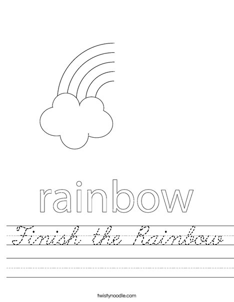 Finish the Rainbow Worksheet
