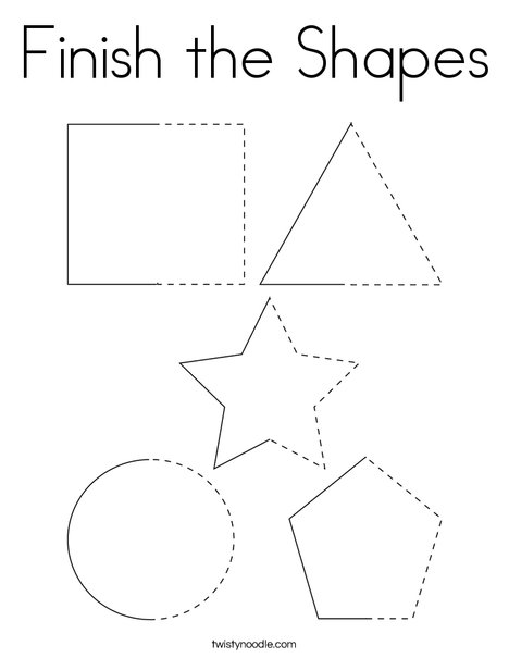 Finish the Shapes Coloring Page