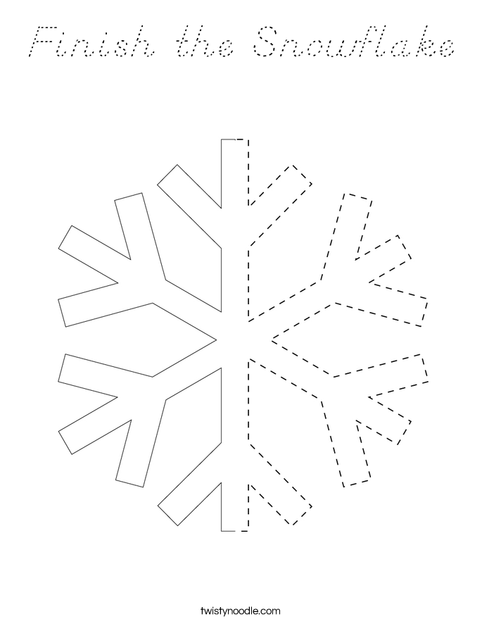 Finish the Snowflake Coloring Page