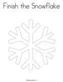 Finish the Snowflake Coloring Page