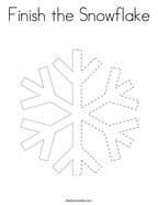 Finish the Snowflake Coloring Page