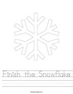 Finish the Snowflake Handwriting Sheet