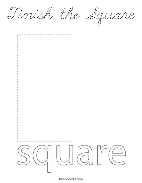 Finish the Square Coloring Page