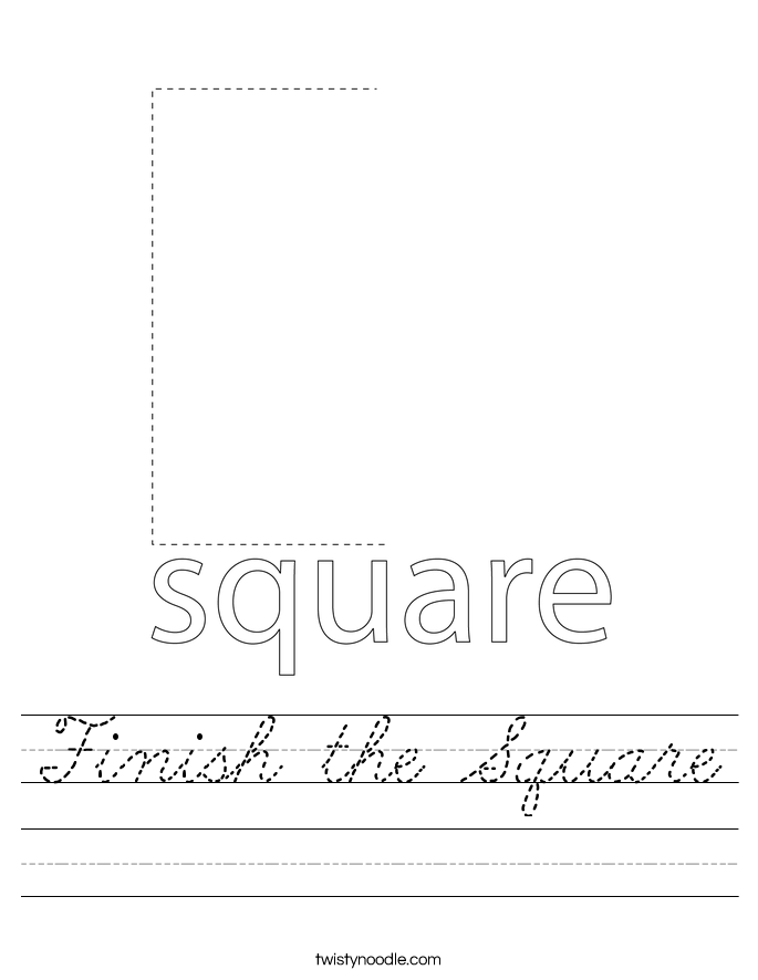 Finish the Square Worksheet