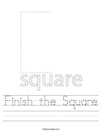 Finish the Square Handwriting Sheet