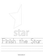 Finish the Star Handwriting Sheet