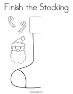 Finish the Stocking Coloring Page