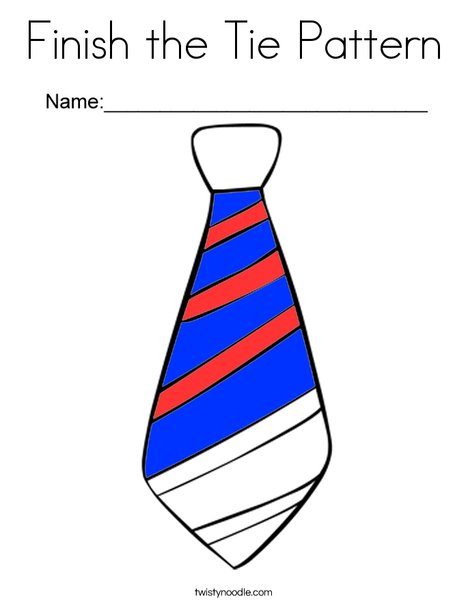 finish the tie pattern coloring page twisty noodle