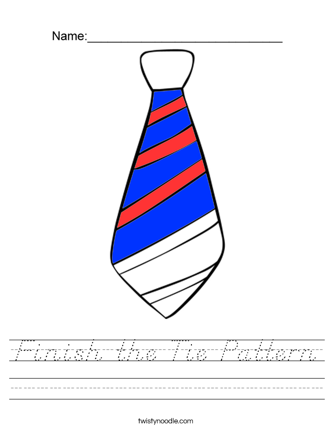 Finish the Tie Pattern Worksheet