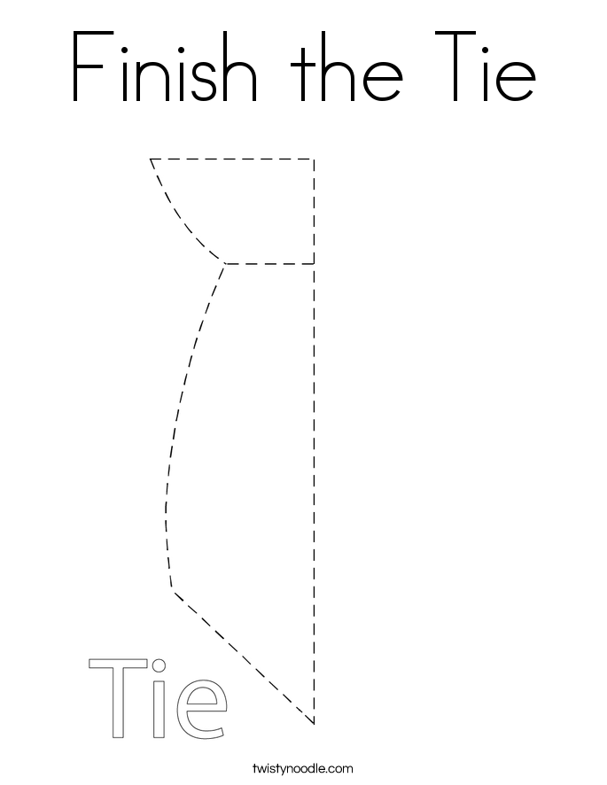 Download Finish the Tie Coloring Page - Twisty Noodle