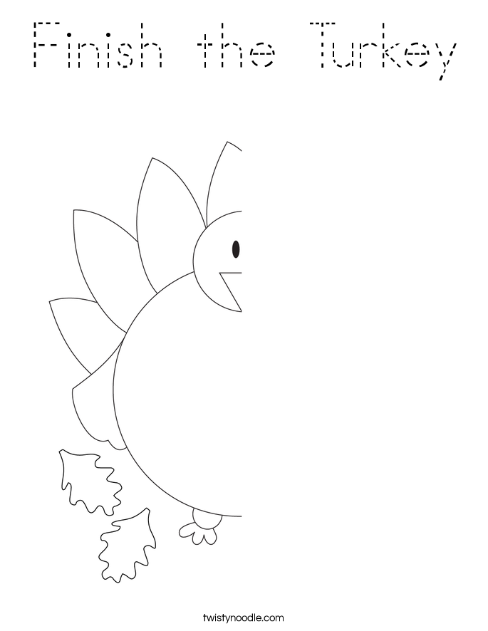 Finish the Turkey Coloring Page