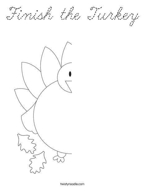 Finish the Turkey Coloring Page