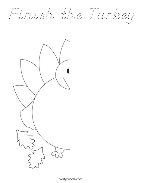 Finish the Turkey Coloring Page