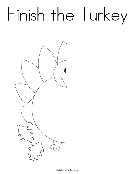 Finish the Turkey Coloring Page