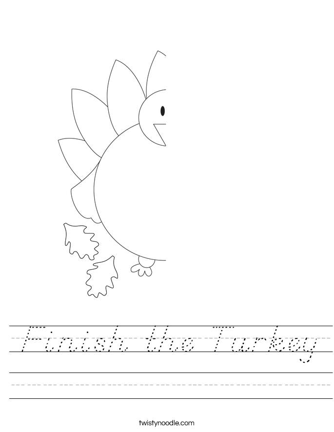 Finish the Turkey Worksheet
