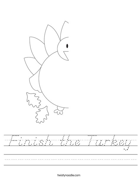 Finish the Turkey Worksheet