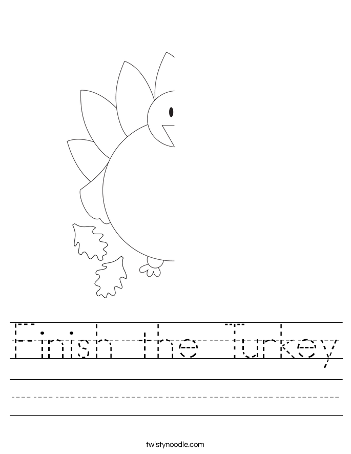 Finish the Turkey Worksheet