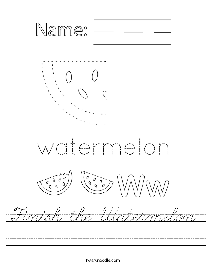 Finish the Watermelon Worksheet