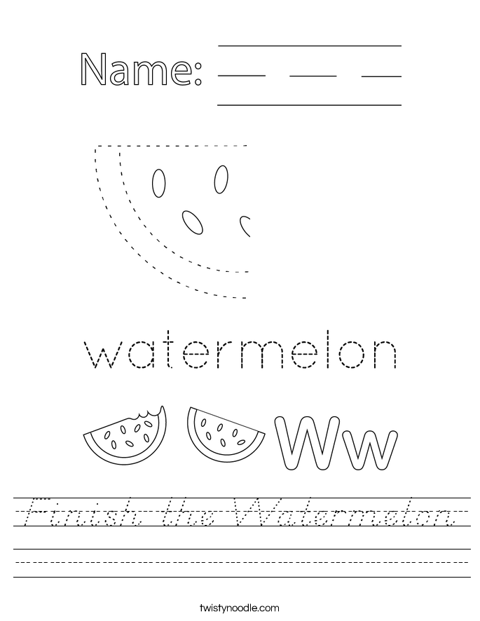 Finish the Watermelon Worksheet