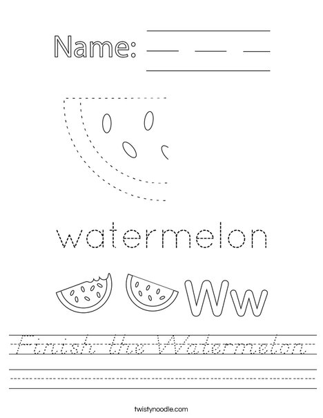 Finish the Watermelon Worksheet