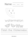Finish the Watermelon Worksheet