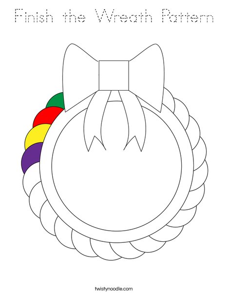Finish the Wreath Pattern Coloring Page
