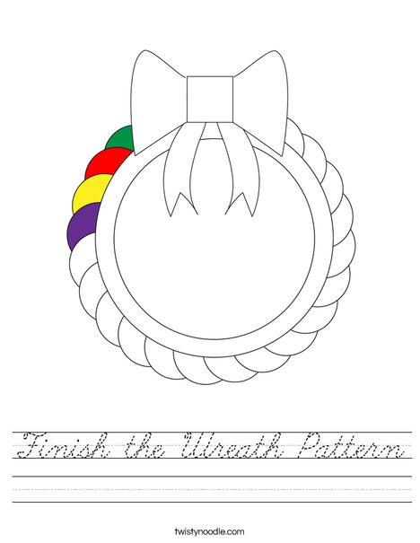 Finish the Wreath Pattern Worksheet