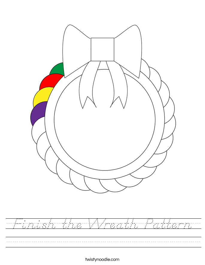 Finish the Wreath Pattern Worksheet