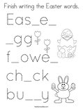 Finish writing the Easter words. Coloring Page