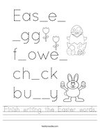 Finish writing the Easter words Handwriting Sheet