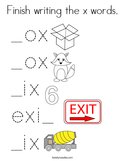 Finish writing the x words Coloring Page
