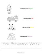 Fire Prevention Week Handwriting Sheet